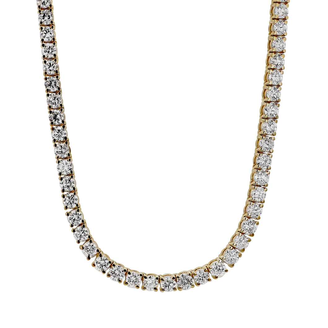 18.00 ctw. Lab-Created Diamond Set Tennis Necklace in 14K Yellow Gold