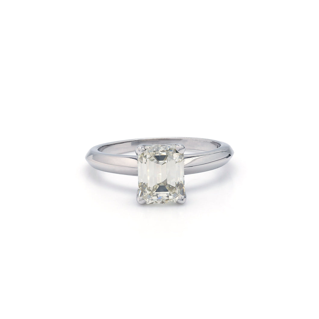 1.61CT Lab-Created Diamond Emerald Cut Solitaire Ring in 14K White Gold