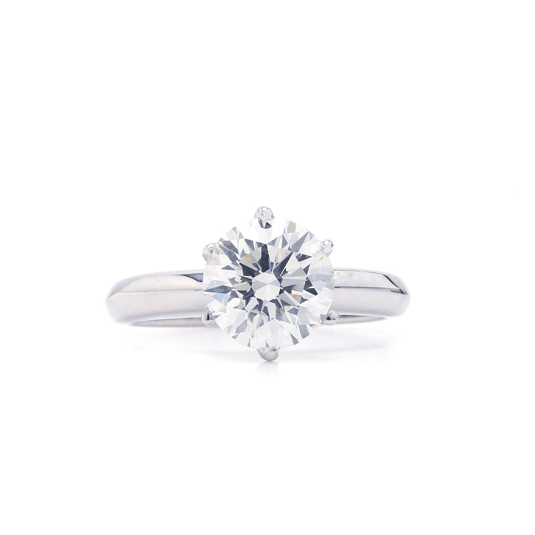 2.00CT Lab-Created Diamond Round Solitaire Ring in 14K White Gold