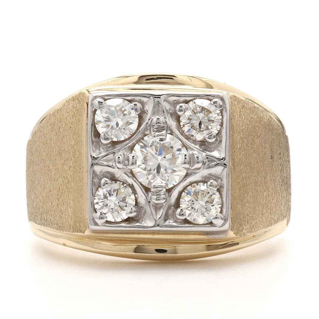 1.00CTTW Lab-Created Diamond Gents Ring in 14K Yellow Gold