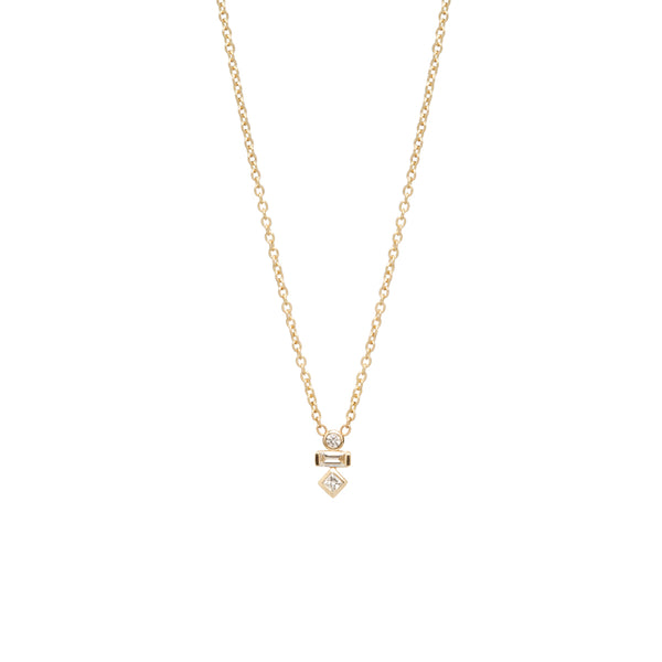 14K MIXED DIAMOND NECKLACE