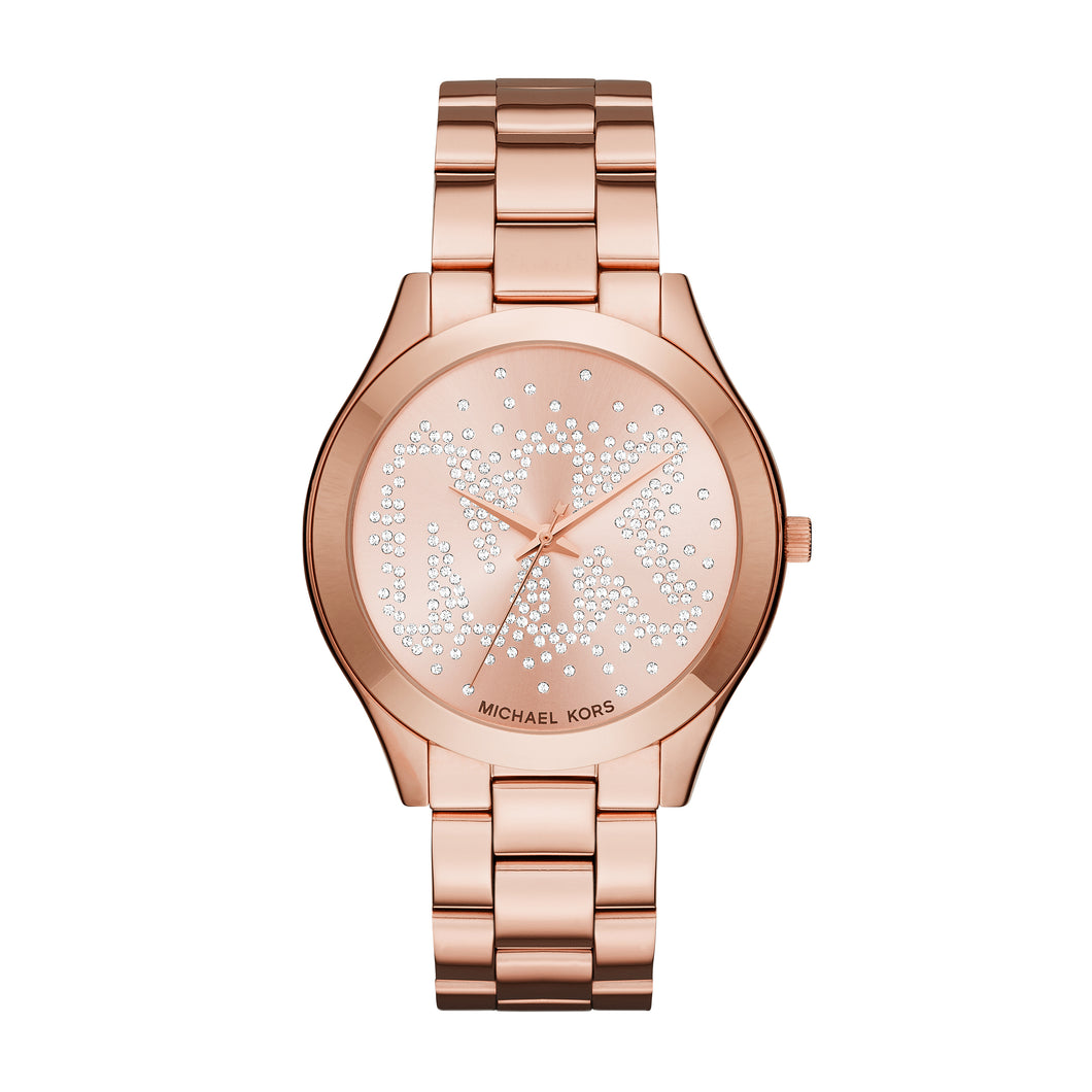 Slim Runway Scatter Logo Rose Gold-Tone Watch