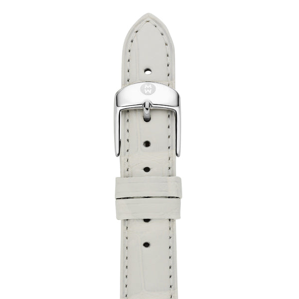 16mm White Alligator Strap