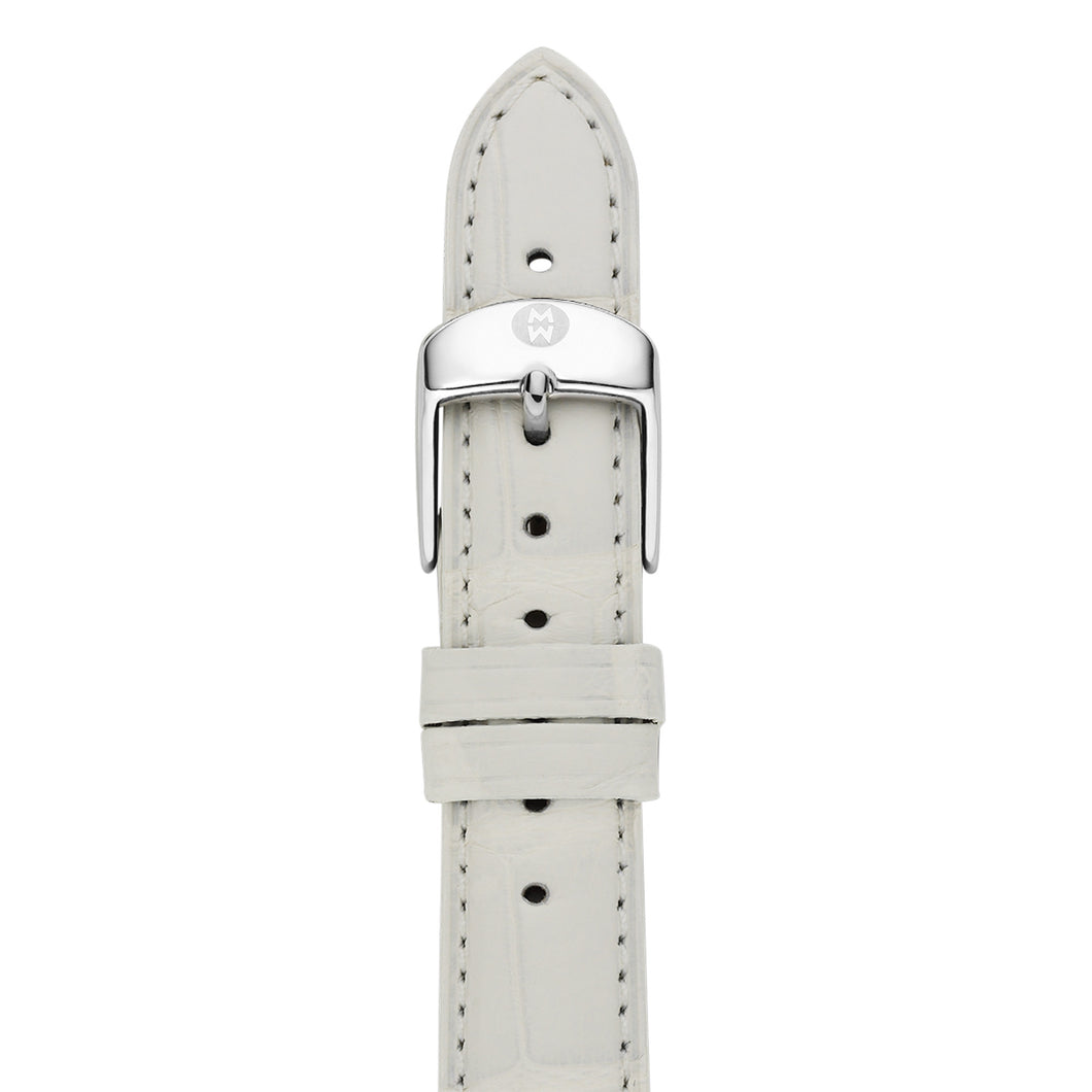 16mm White Alligator Strap