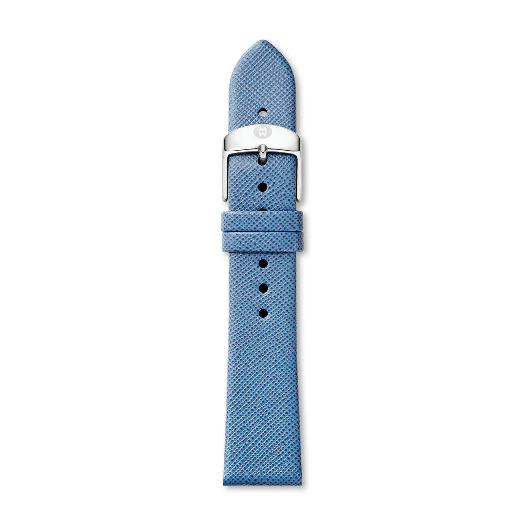 16mm Smokey Blue Thin Saffiano Strap