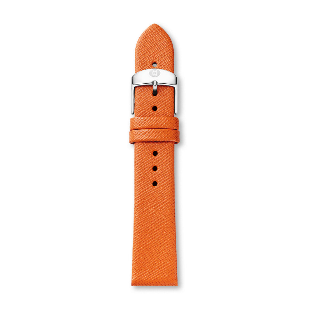 16MM Burnt Orange Thin Saffiano Leather Strap