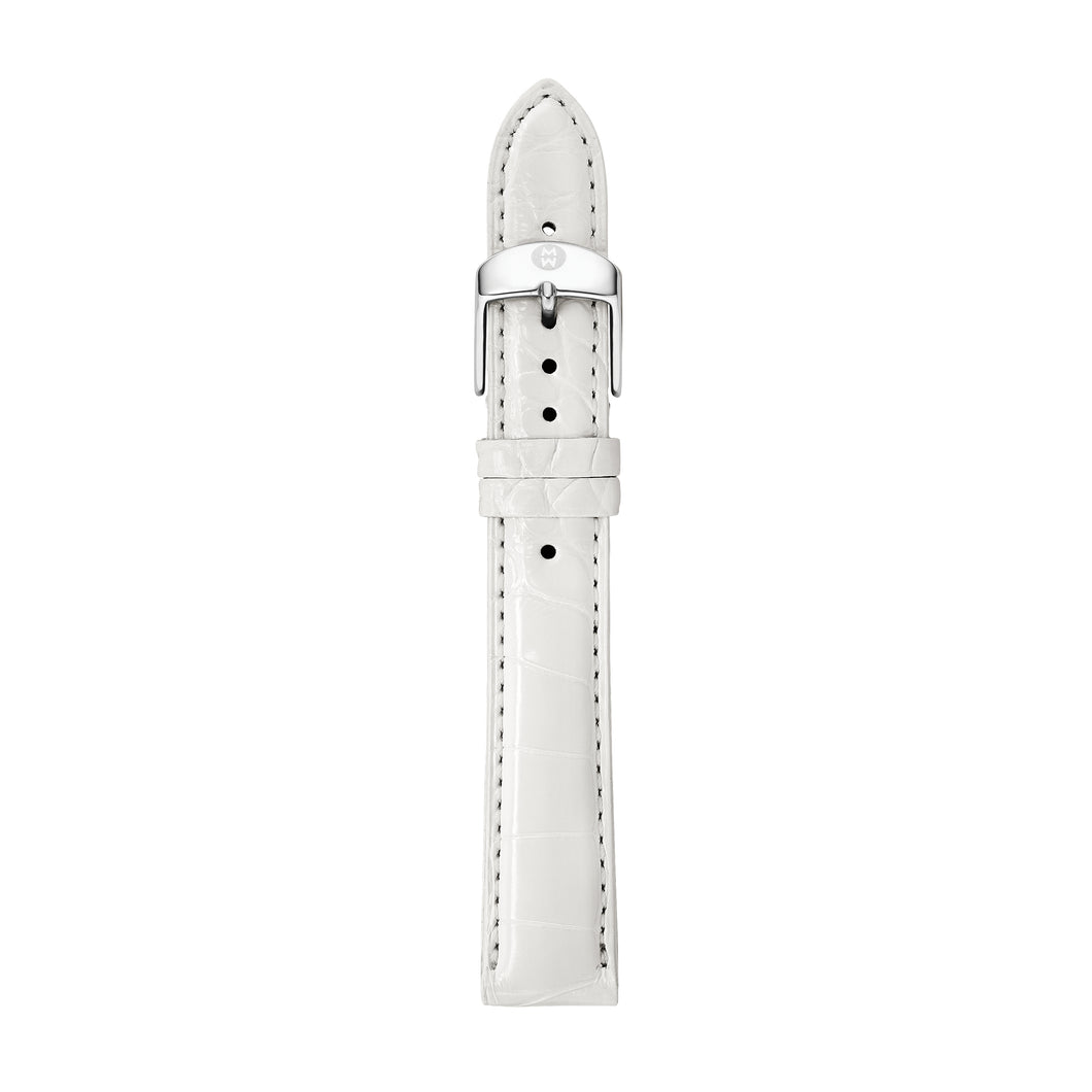 18mm White Alligator Strap