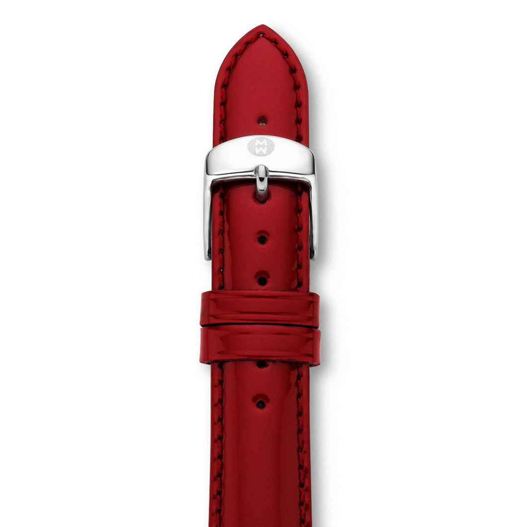 18mm Scarlet Patent Leather Strap