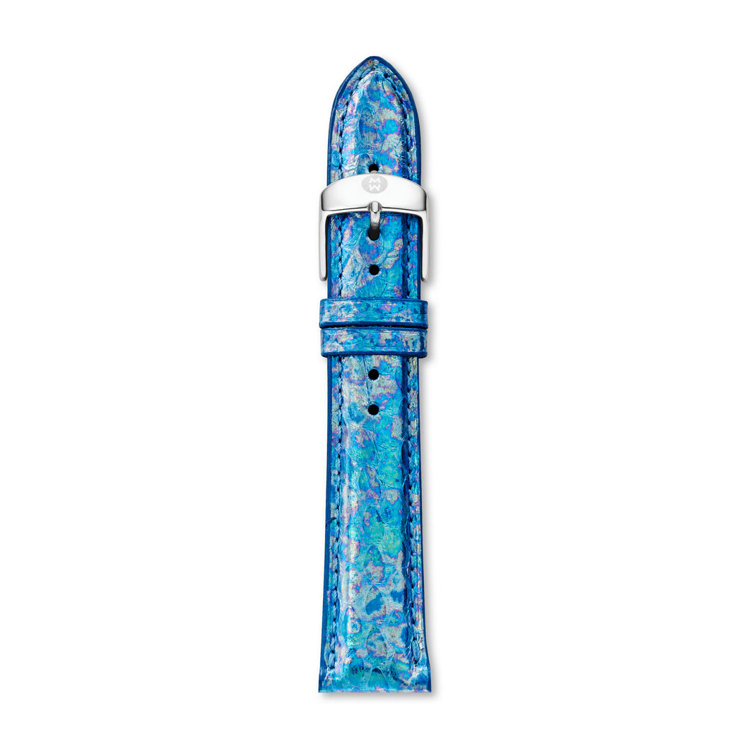 18mm Snakeskin Mirage Blue Strap