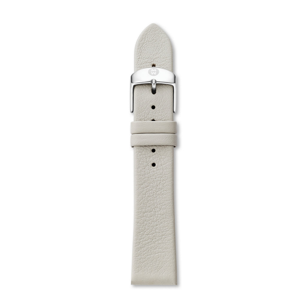 18mm Light Gray Thin Leather Strap