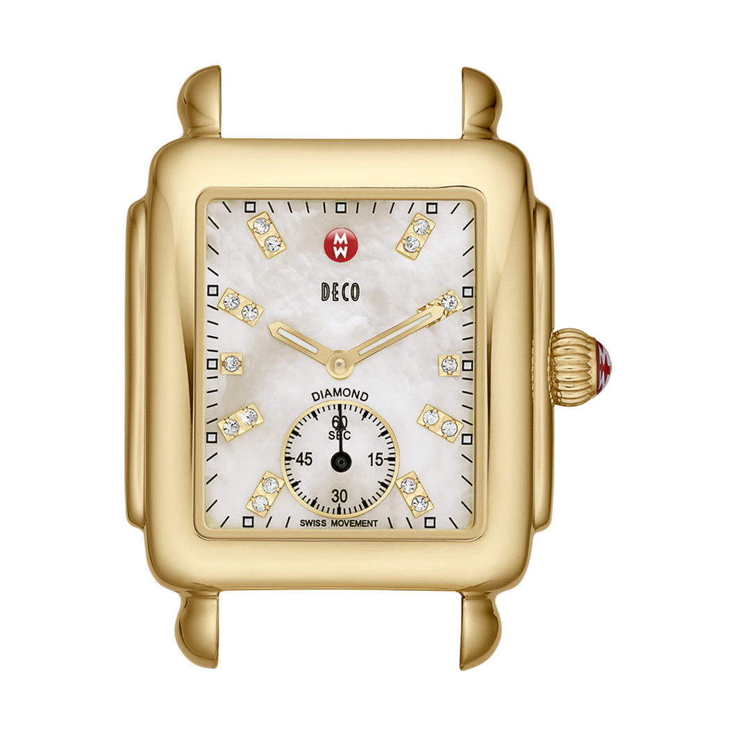 Deco Diamond Accent Gold Watch Case