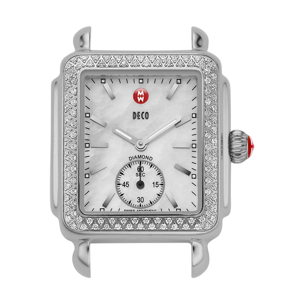 Michele Deco Diamond Bezel Stainless Steel Watch Head