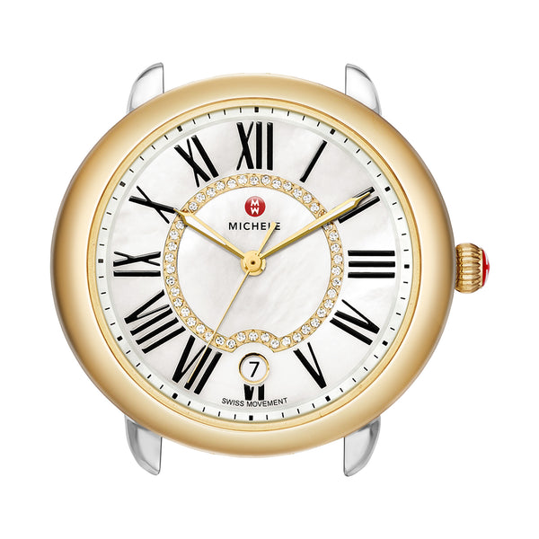 Serein Two Tone Quartz Mother of Pearl Watch Head with Diamonds