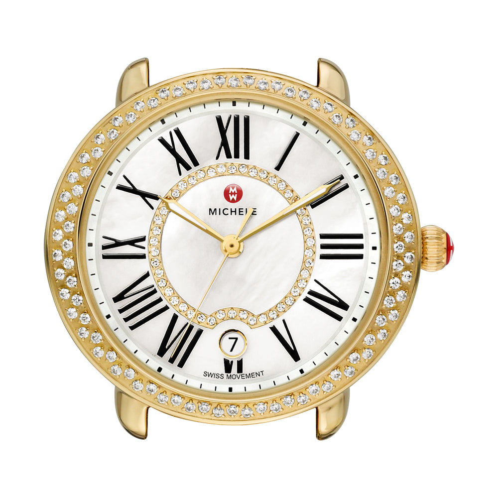 MICHELE 16mm \'Serein\' Diamond Dial Head Watch Serein Mid 18K Gold-Plated Diamond Watch MWW21B000161 - MICHELE® main image 4