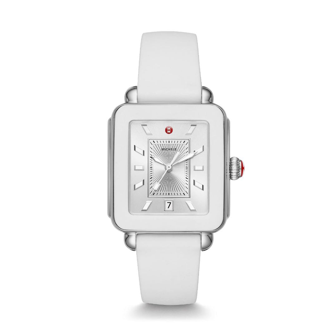 Deco Sport Stainless-Steel and White Silicone Watch