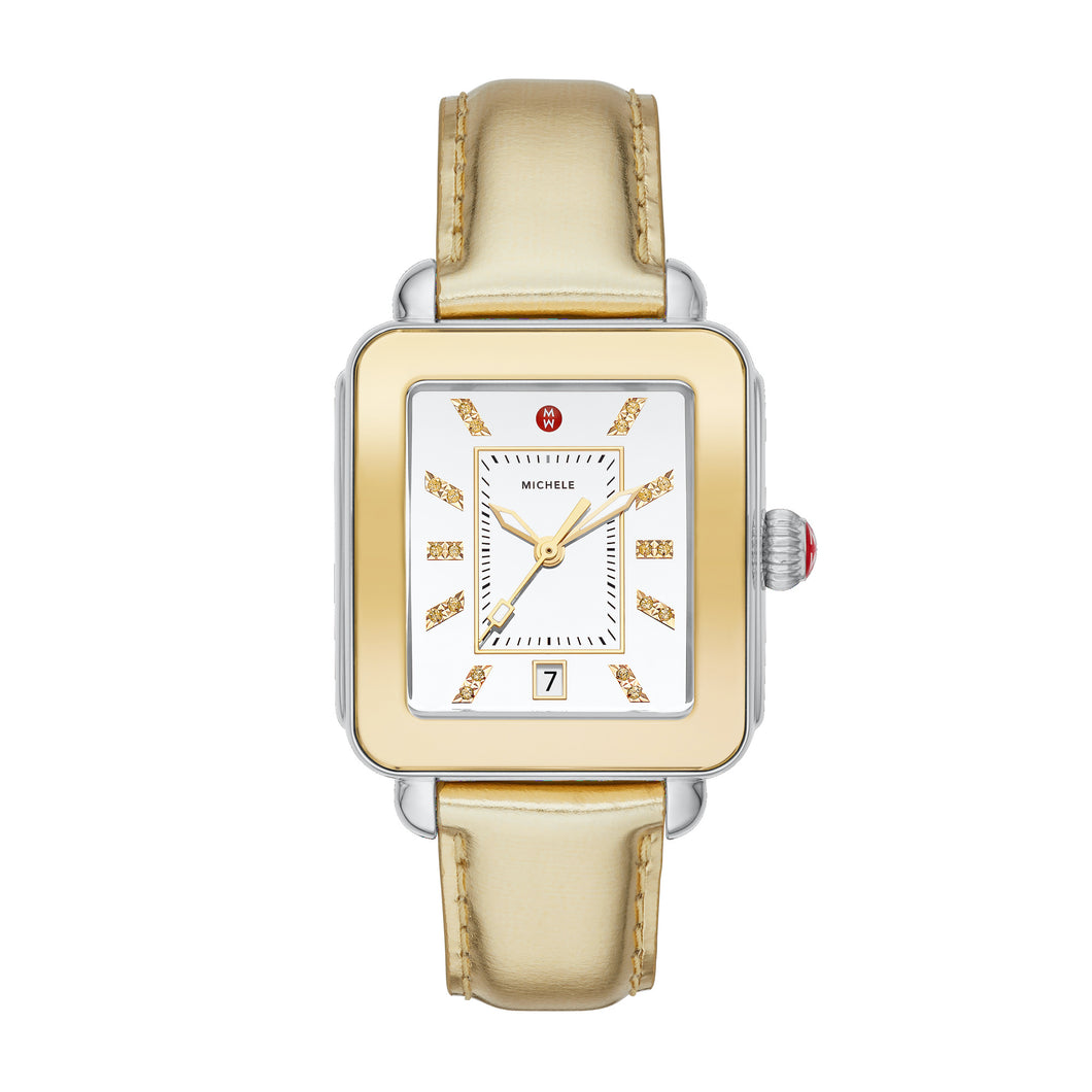 Deco Sport High Shine Two-Tone and Gold Leather Watch