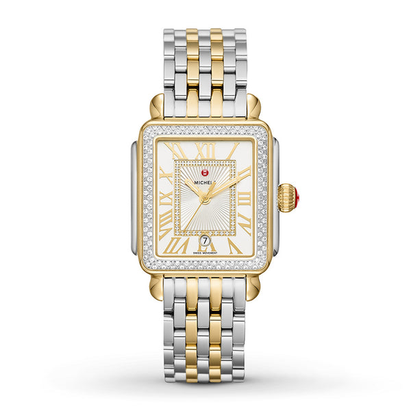 Deco Madison Diamond Two-Tone 18K Gold Diamond Dial Watch