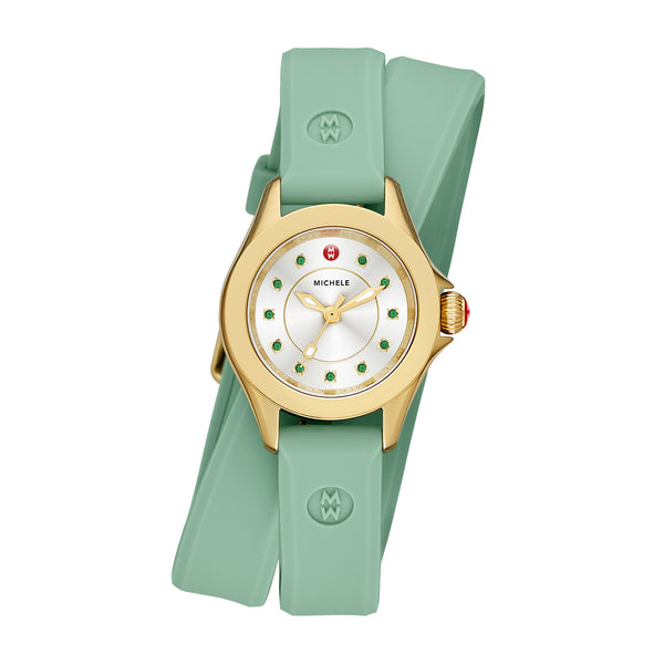 Cape Mini Gold Tone Green Watch