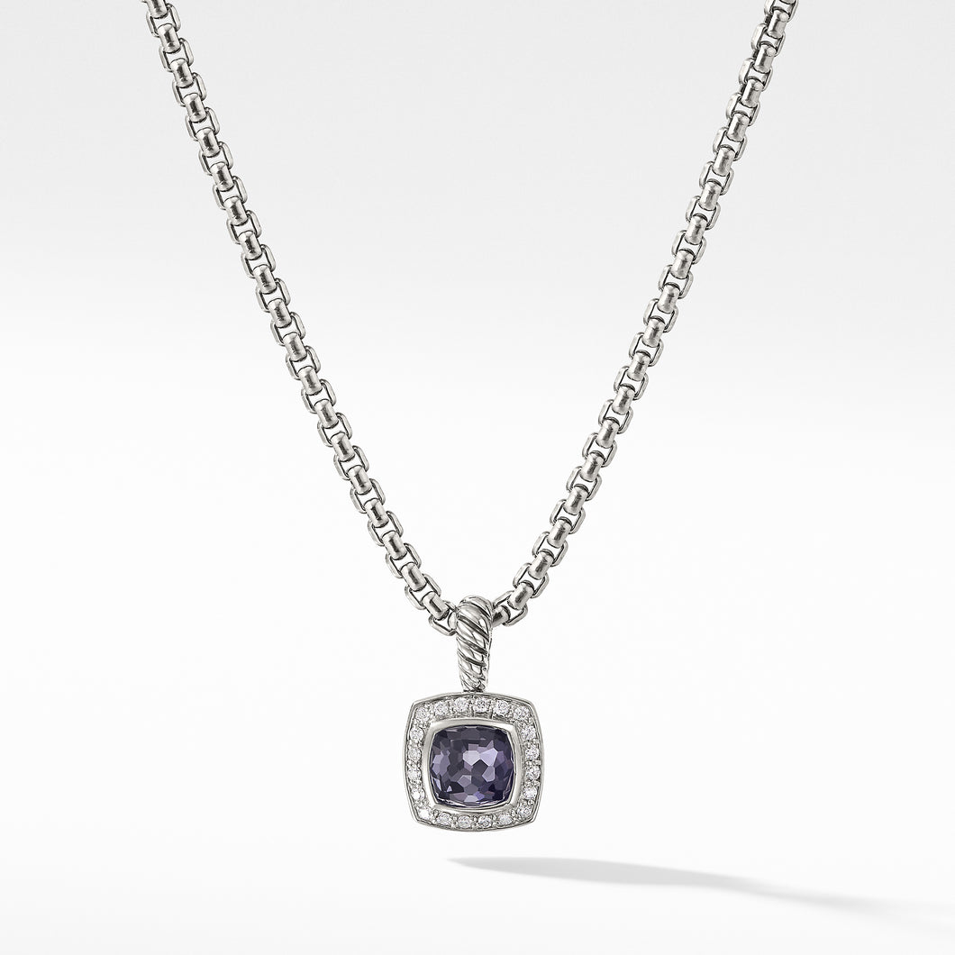 Pendant Necklace with Black Orchid and Diamonds