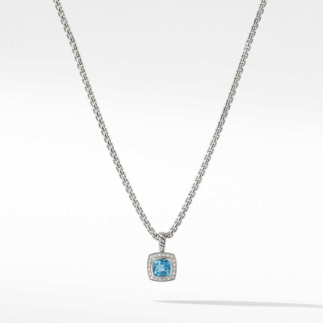 Petite Albion® Pendant Necklace with Blue Topaz and Diamonds