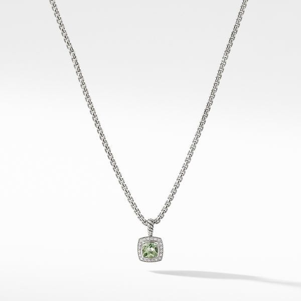 Petite Albion Pendant Necklace with Prasiolite and Diamonds