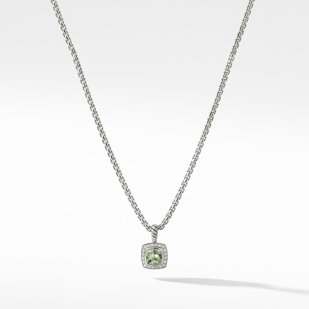 Petite Albion Pendant Necklace with Prasiolite and Diamonds