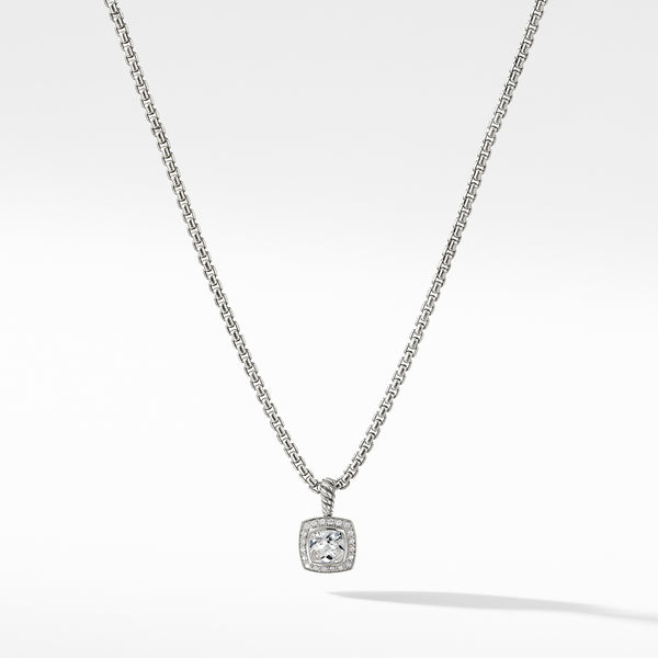 Petite Albion Pendant Necklace with White Topaz and Diamonds