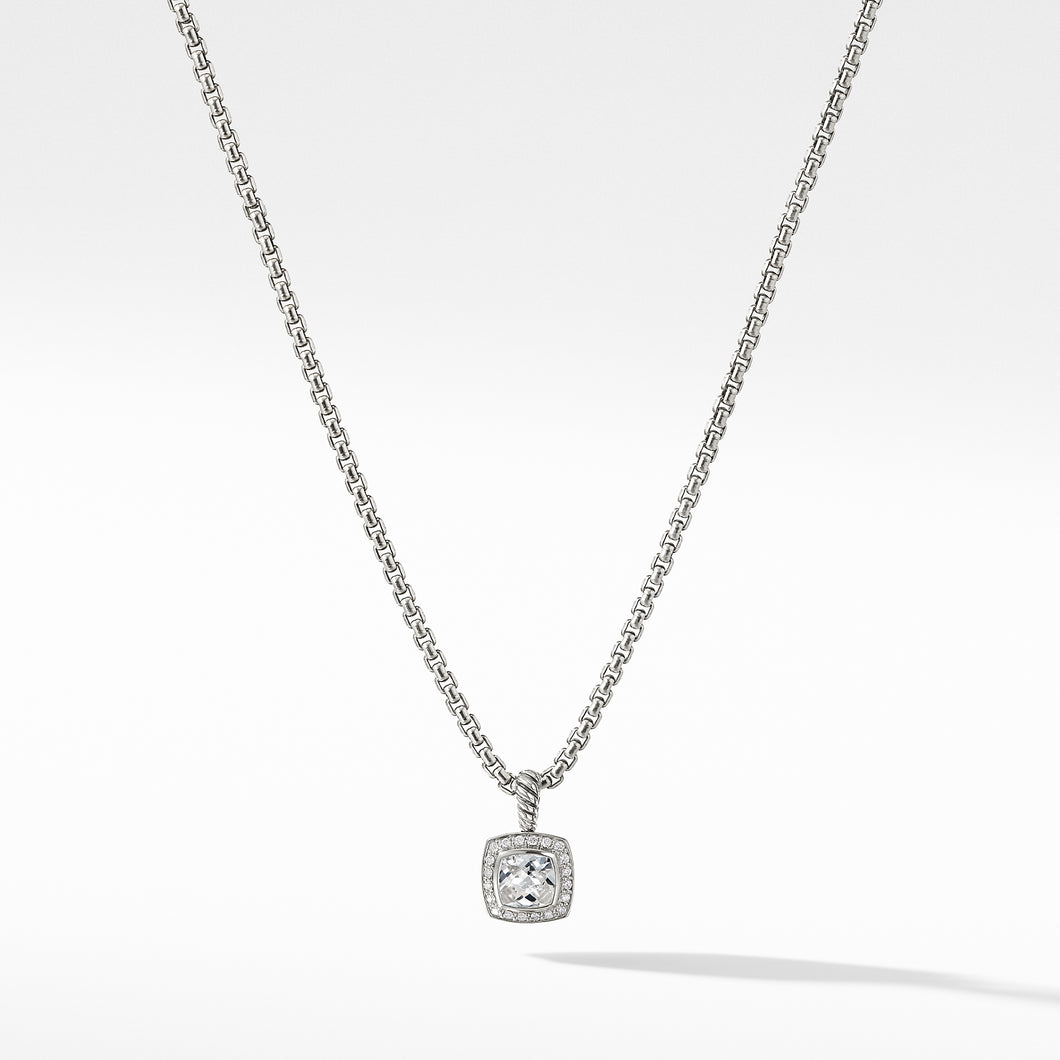 Petite Albion Pendant Necklace with White Topaz and Diamonds