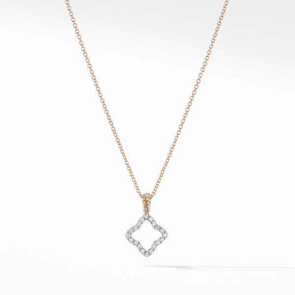 Cable Collectibles Quatrefoil Necklace in 18K Yellow Gold with Pave© Diamonds
