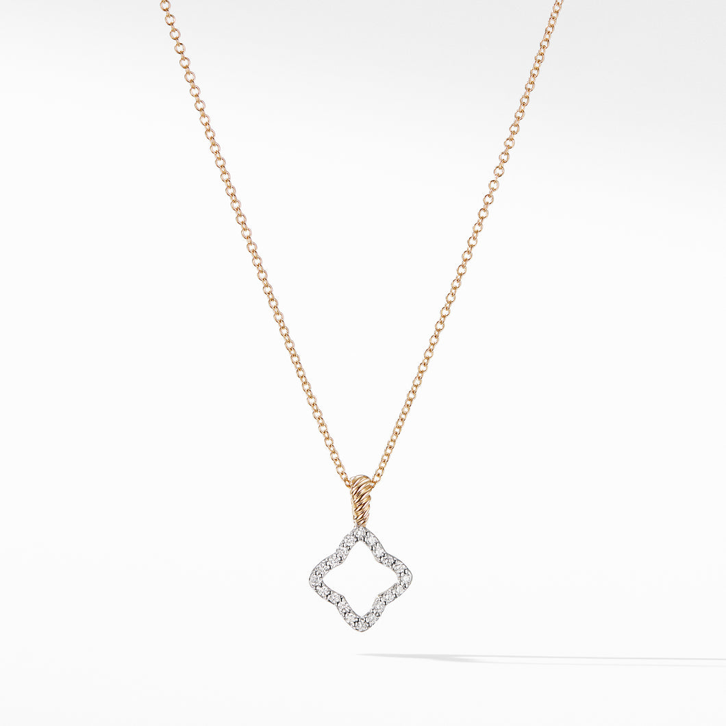 Cable Collectibles Quatrefoil Necklace in 18K Yellow Gold with Pave© Diamonds