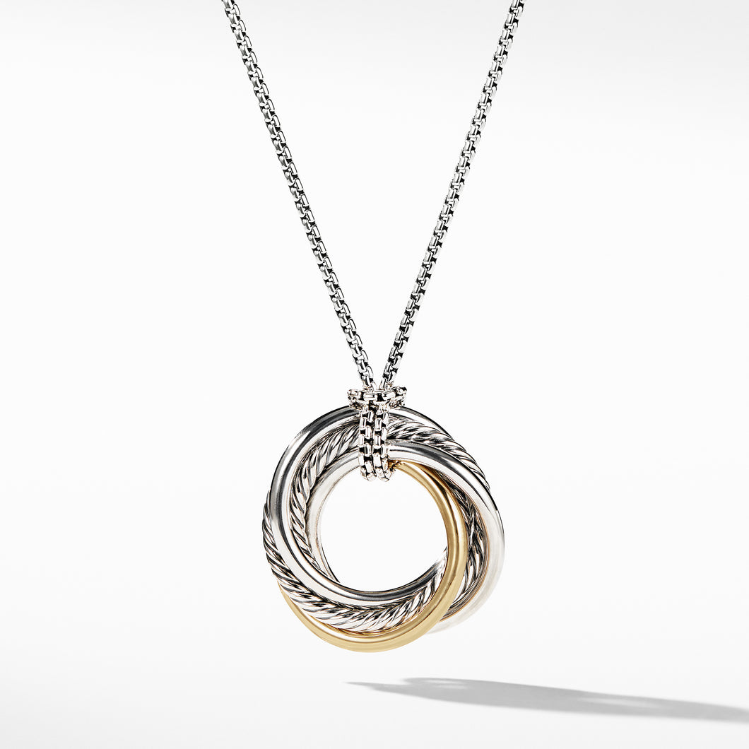 Crossover Small Pendant Necklace with Gold