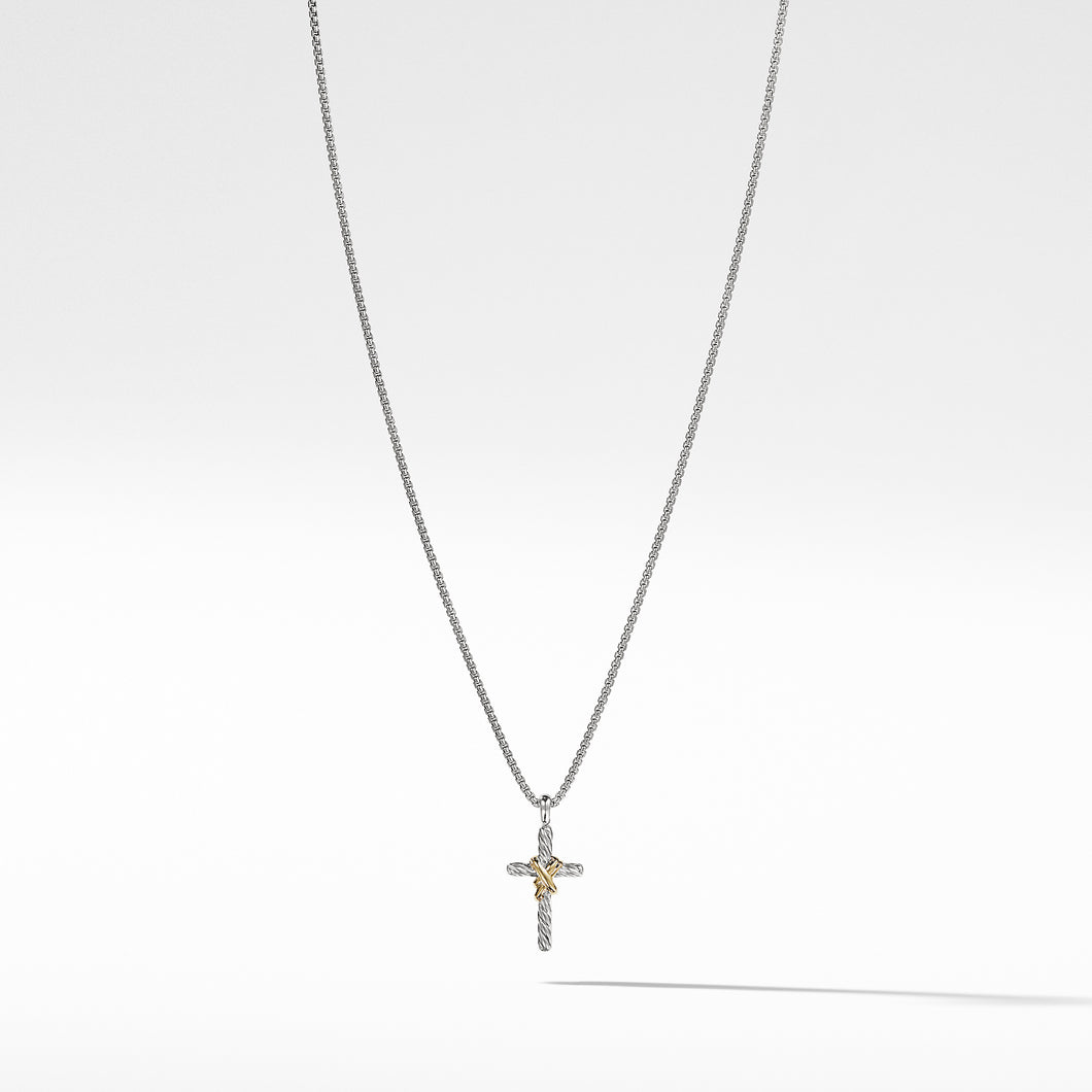 X Cross Necklace with Gold