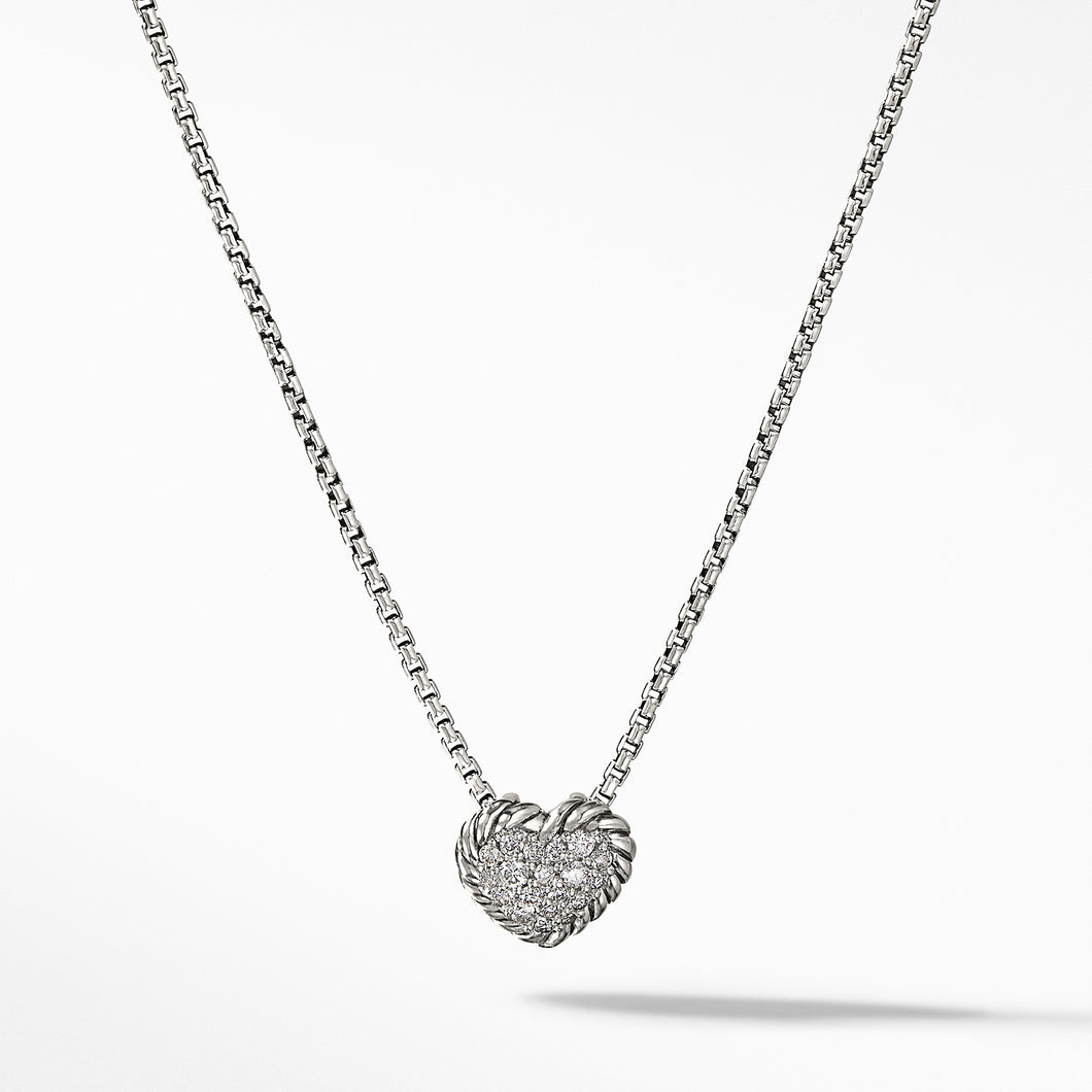 Heart Pendant Necklace with Diamonds