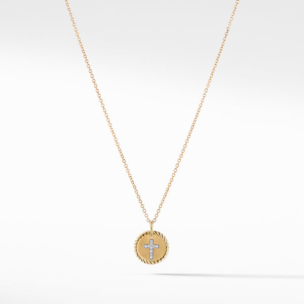 Cross Necklace with Diamonds in 18K Gold
