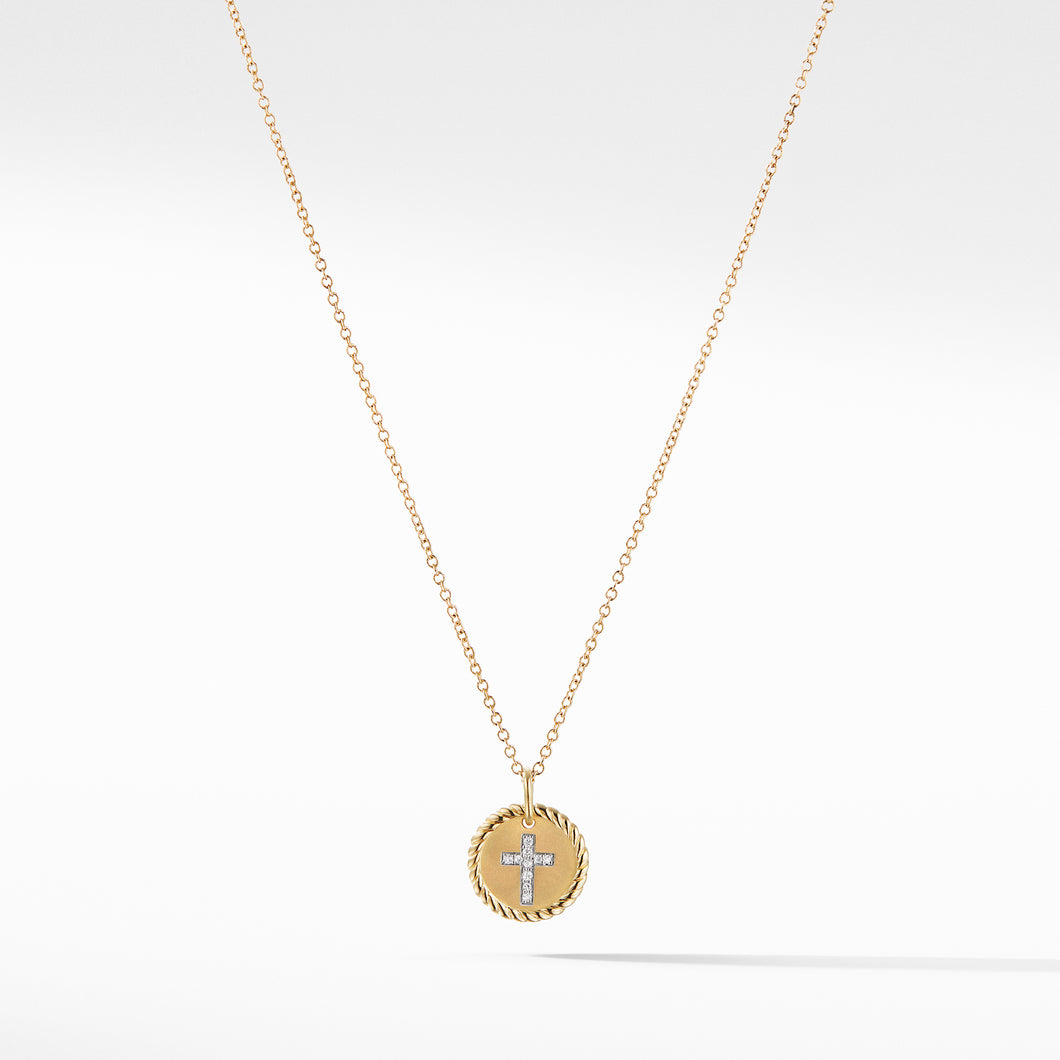 Cross Necklace with Diamonds in 18K Gold