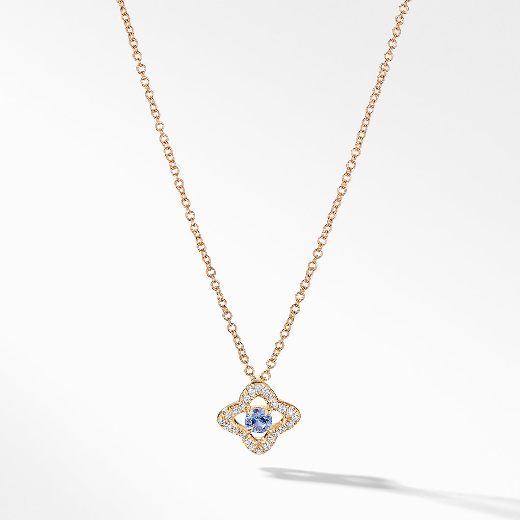 Venetian Quatrefoil Necklace with Tanzanite and Diamonds in 18K Gold