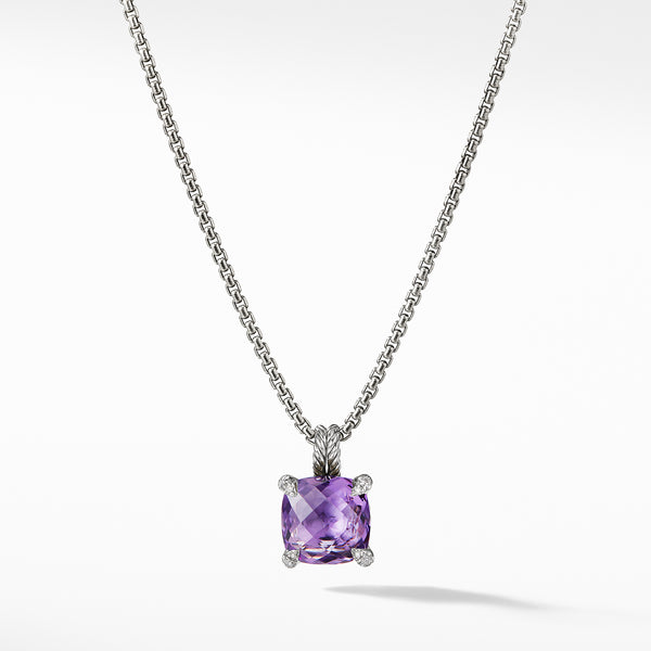 Pendant Necklace with Amethyst and Diamonds