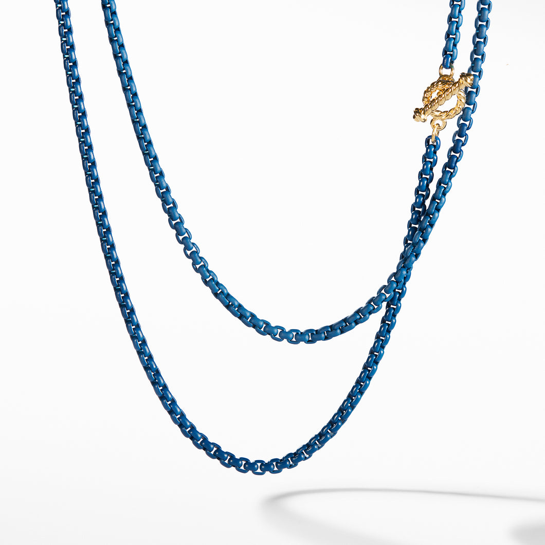 DY Bel Aire Chain Necklace in Navy with with 14K Gold Accents