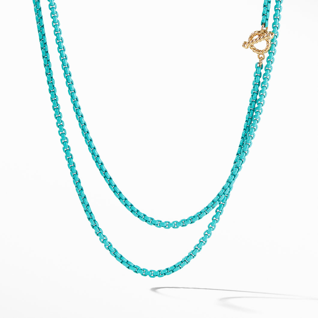 DY Bel Aire Chain Necklace in Turquoise with 14K Yellow Gold Accents