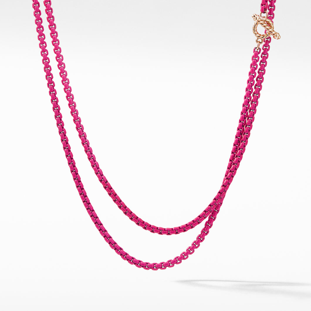DY Bel Aire Chain Necklace in Hot Pink with 14K Rose Gold Accents
