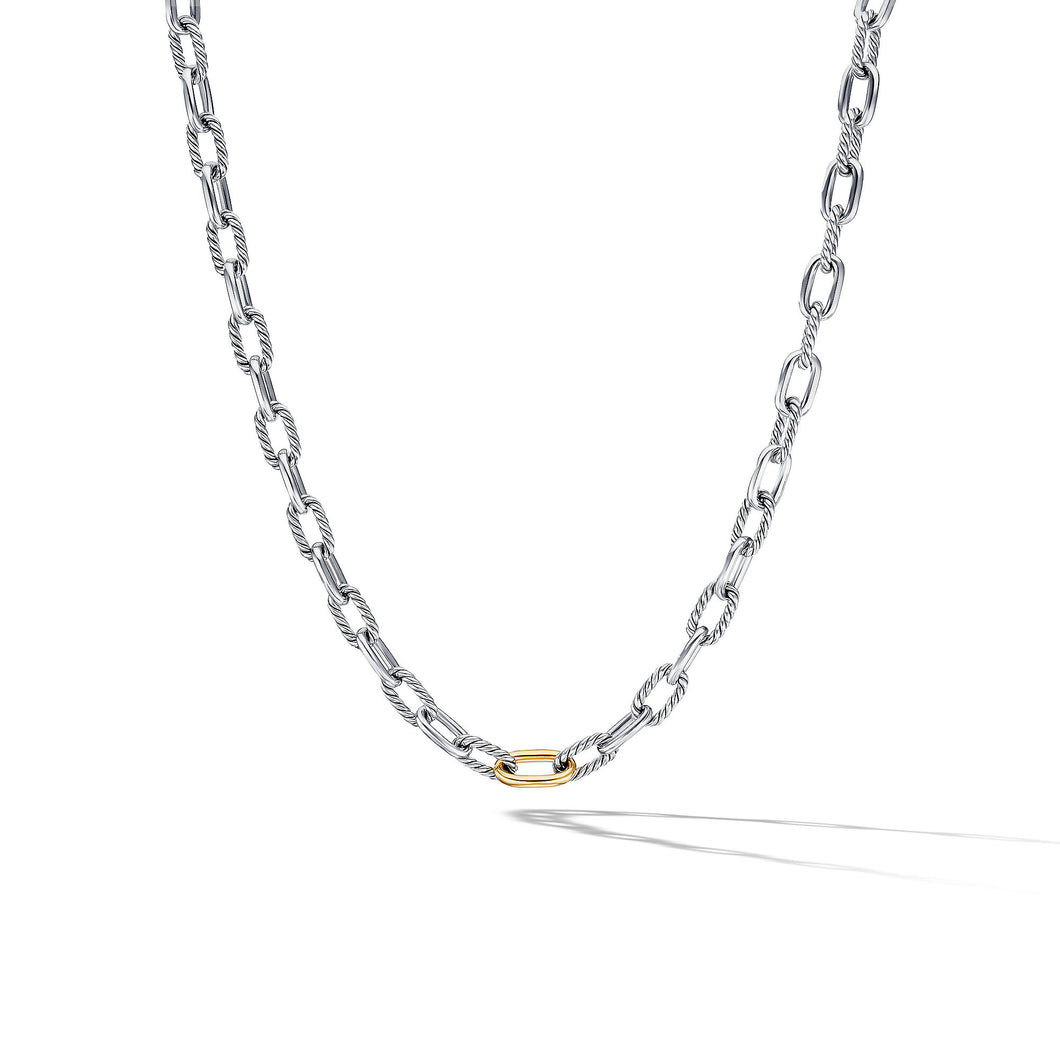 DY Madison Chain Necklace in Sterling Silver with 18K Yellow Gold