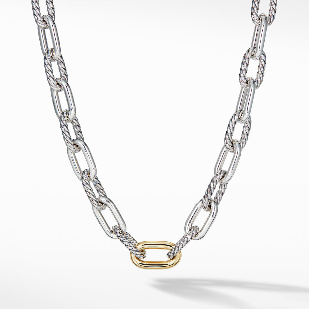 DY Madison® Chain Necklace in Sterling Silver with 18K Yellow Gold