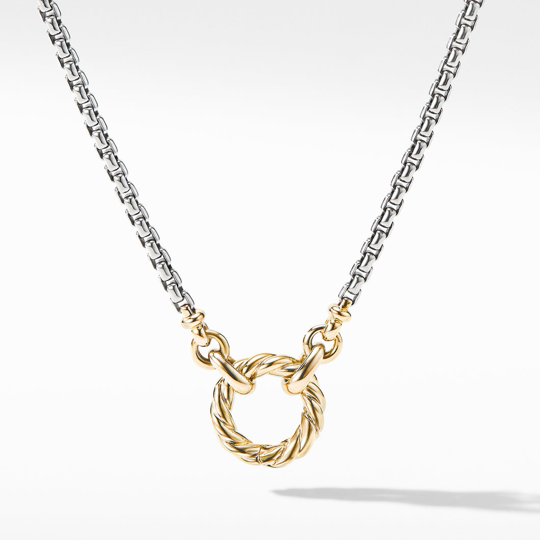 Amulet Vehicle Box Chain Necklace with 18K Yellow Gold