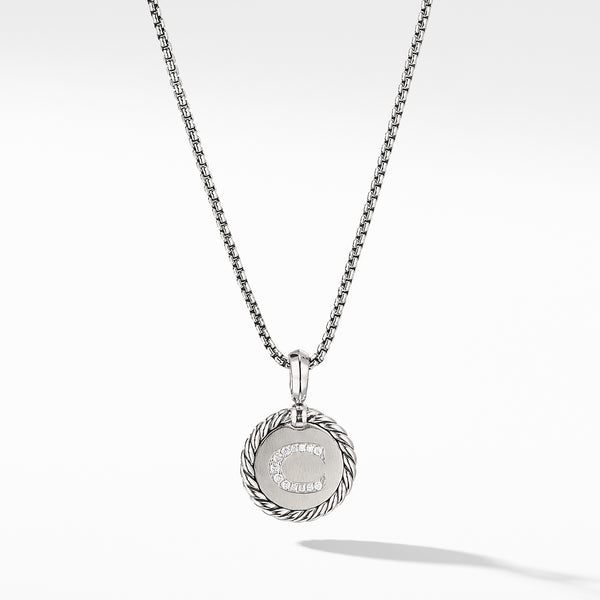 Initial Charm Necklace with Diamonds