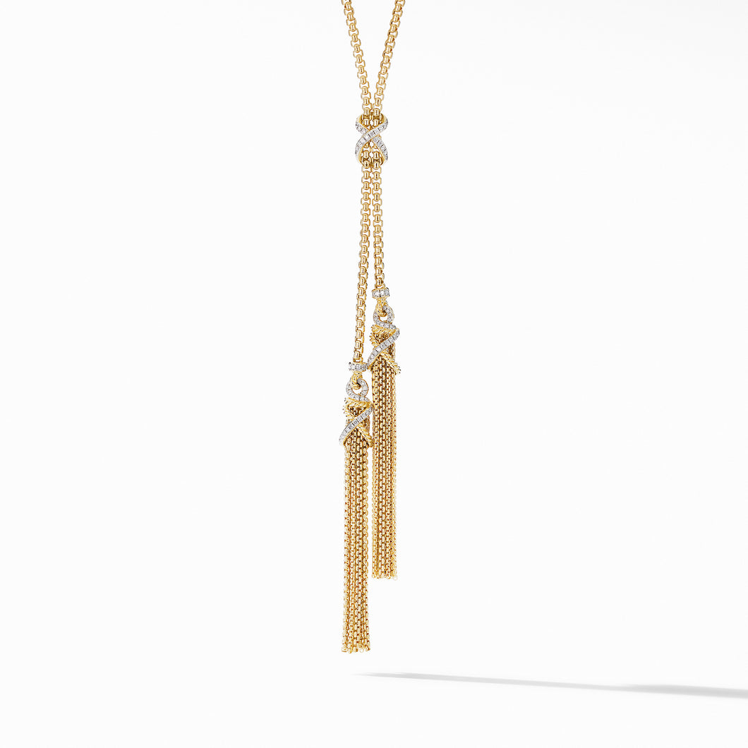 Helena Tassel Necklace in 18K Yellow Gold with Diamonds