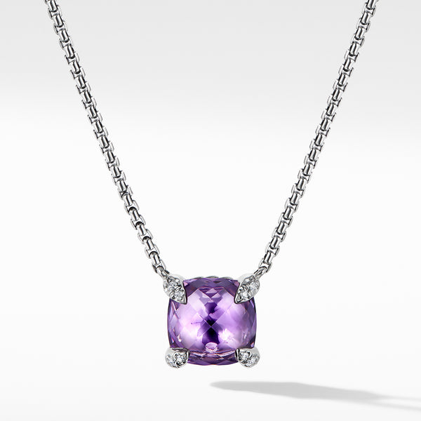 Chatelaine Pendant Necklace with Amethyst and Diamonds