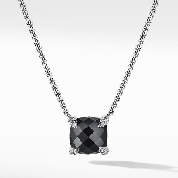 Chatelaine Pendant Necklace with Black Onyx and Diamonds