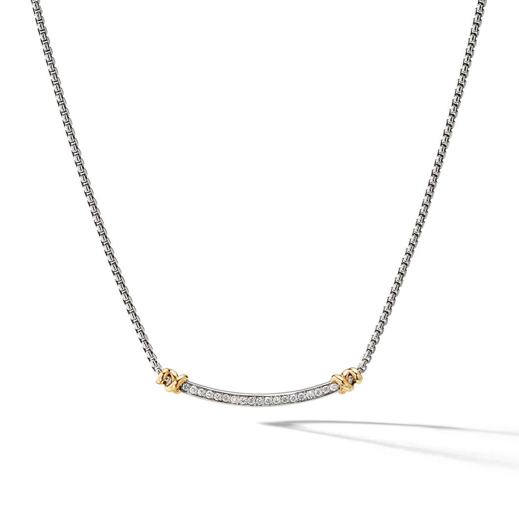 Petite Helena Station Necklace with 18K Yellow Gold and Diamonds
