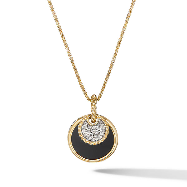 DY Elements Convertible Pendant Necklace in 18K Yellow Gold with Black Onyx and Mother of Pearl and Pave© Diamonds