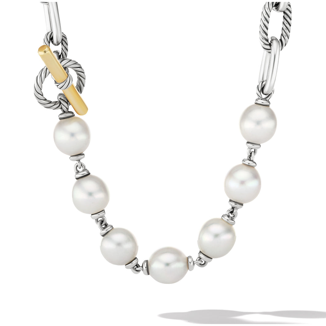 DY Madison Pearl Chain Necklace in Sterling Silver with 18K Yellow Gold